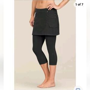 Athleta Bettona 2-in-1 Skirt Capri Asphalt Yoga Leggings size XS